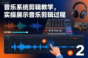 音乐系统剪辑教学，实操展示音乐剪辑过程-资源站