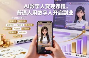 AI数字人变现课程，普通人用数字人开启副业-资源站