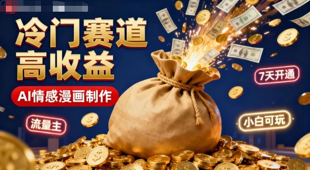 公众号冷门赛道，用AI做情感漫画，7天开通流量主，操作简单，小白可玩-资源站