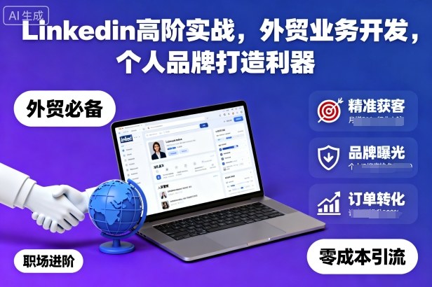 Linkedin高阶实战，外贸业务开发，个人品牌打造利器-资源站