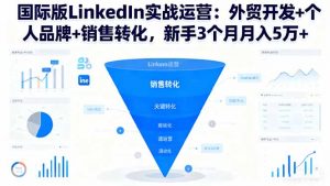 国际版LinkedIn实战运营:外贸开发+个人品牌+销售转化,新手3个月月入5万+-资源站