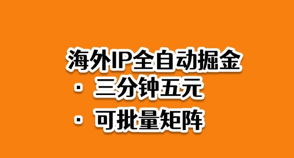 海外ip全自动掘金，2025必做蓝海项目，3分钟落地，矩阵直接开干【揭秘】-资源站