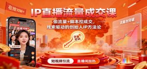 IP直播流量成交课:偷流量+脚本控成交,线索驱动的创始人IP方法论-资源站