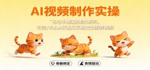 AI视频制作实操，飞天/小橘猫/美女系列，可灵/ViduAl/通义万相文生图转视频-资源站