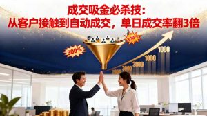 吸金成交营销必杀技：从客户接触到自动成交，单日成交率翻3倍-资源站