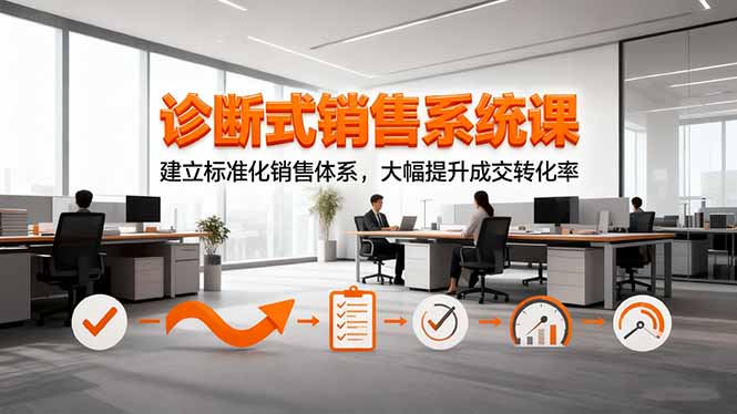 诊断式销售系统课，建立标准化销售体系，大幅提升成交转化率-资源站