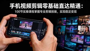 手机视频剪辑零基础直达精通：100节实操课程掌握专业剪辑技能，实现稳…-资源站