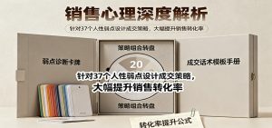 销售心理深度解析：针对37个人性弱点设计成交策略，大幅提升销售转化率！-资源站