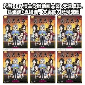 抖音80W博主沙雕动画文案8天速成班，基础课+直播课，文案助力账号破圈-资源站