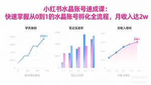 2025小红书水晶账号速成课：快速掌握从0-1水晶账号孵化全流程，月收入达2w-资源站