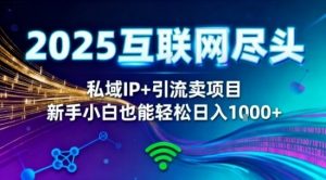 2025网创尽头王炸项目！私域IP+精准引流，新手小白在家躺賺日入1k，零经验也能上手【揭秘】-资源站