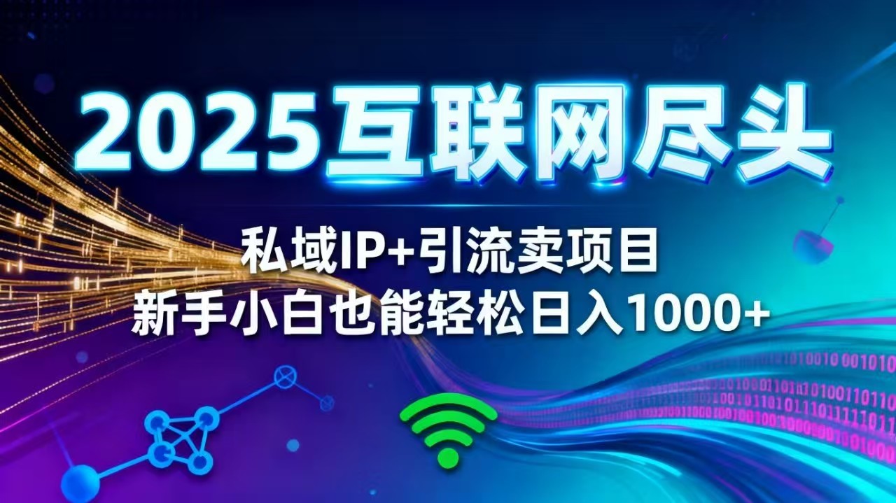 2025网创尽头王炸项目！私域 IP + 精准引流，新手小白在家躺赚日入 1000+-资源站