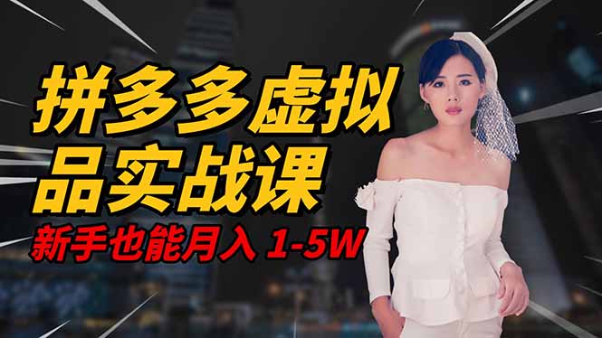 2025 拼多多虚拟品系统实战课，轻资产项目，可矩阵开工作室，新手也能…-资源站