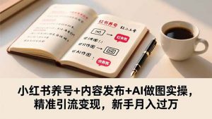 小红书养号+内容发布+AI做图实操,精准引流变现,新手月入过万-资源站