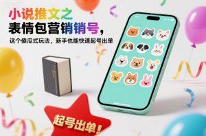 小说推文之表情包营销号,这个傻瓜式玩法,新手也能快速起号出单-资源站