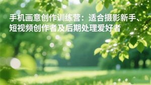 手机摄影之画意创作训练营:适合摄影新手、短视频创作者及后期处理爱好者-资源站