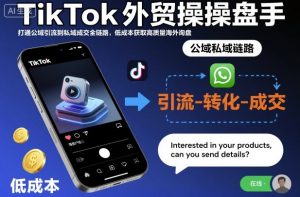 TikTok外贸操盘手，打通公域引流到私域成交全链路，低成本获取高质量海外询盘-资源站