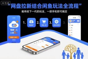 网盘拉新结合闲鱼玩法全流程，能传给下一代的玩法，一部手机即可搞定(附入口渠道以及实操教程)-资源站