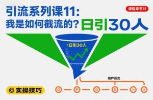 引流系列课11：我是如何截流的？日引30人【文档】-资源站