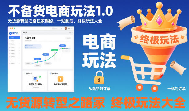 不备货电商玩法1.0，无货源转型之路独家揭秘，一站到底，终极玩法大全-资源站