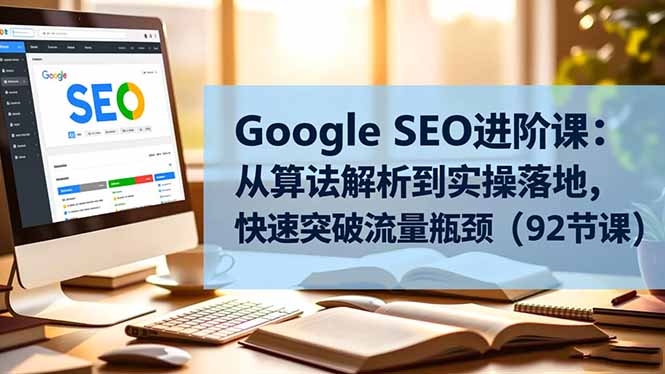 Google SEO进阶课：从算法解析到实操落地，快速突破流量瓶颈(92节课-资源站