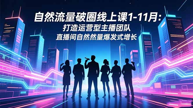 自然流量破圈线上课1-11月：打造运营型主播团队 直播间自然流量爆发式增长-资源站