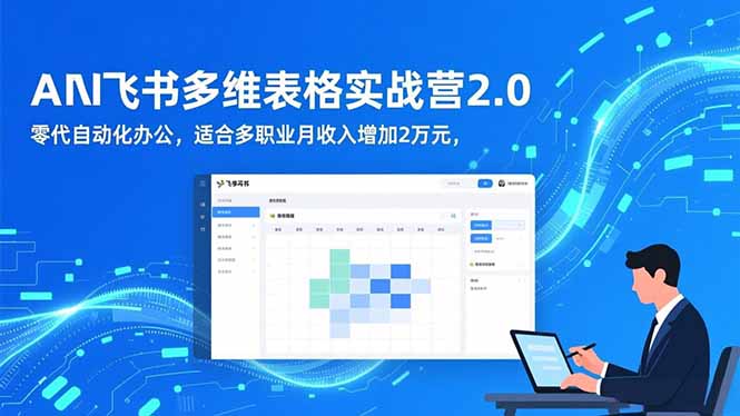 AI+飞书多维表格实战营2.0：零代码自动化办公，适合多职业月收入增加2万元-资源站