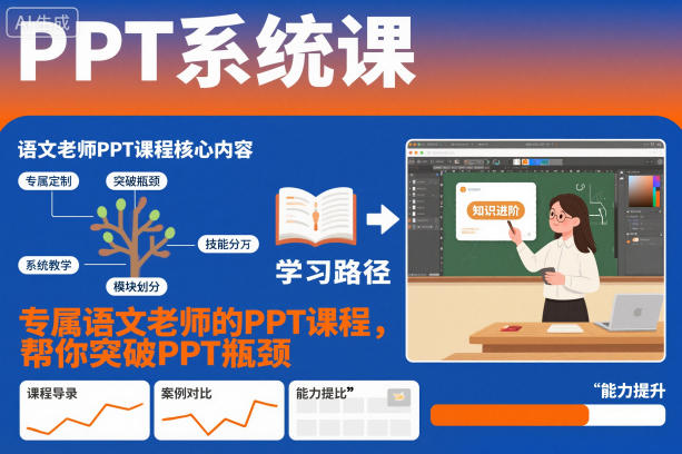 PPT系统课，专属语文老师的PPT课程，帮你突破PPT瓶颈-资源站