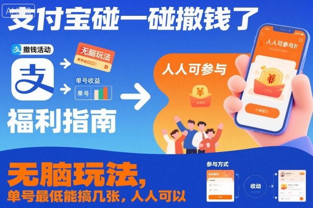 支付宝碰一碰撒钱了，无脑玩法，单号最低能搞几张，人人可以撸【揭秘】-资源站