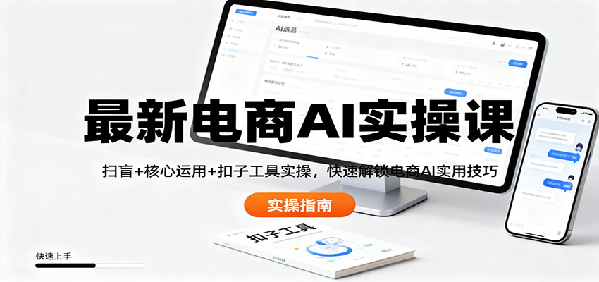 最新电商AI实操课：扫盲+核心运用+扣子工具实操，快速解锁电商AI实用技巧-资源站