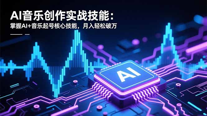 AI音乐创作实战技能：掌握AI+音乐起号核心技能，月入轻松破万-资源站