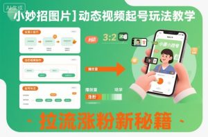 小妙招图片＋动态视频起号玩法教学，拉流涨粉新秘籍-资源站
