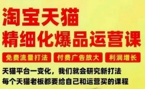 淘宝天猫精细化爆品运营课，免费流量打法-付费广告放大-利润增长-三大核心痛点，一次全部解决-资源站