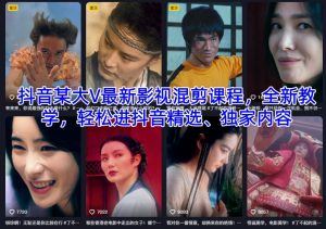 抖音某大V最新影视混剪课程，全新教学，轻松进抖音精选、独家内容-资源站