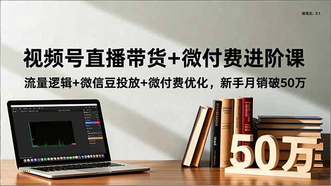 视频号直播带货+微付费进阶课：流量逻辑+微信豆投放+微付费优化，新手月销破50万-资源站