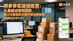 拼多多实战训练营:从基础运营到高阶,建立可复制的日销千单运营体系(更新11月-资源站