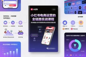 小红书电商运营的全链路实战课程，系统覆盖从账号搭建到商业变现的完整流程-资源站