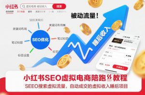 小红书SEO虚拟电商陪跑教程，实现seo搜索被动流量，自动成交的被动收入睡后项目-资源站