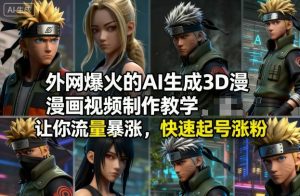 外网爆火的AI生成3D漫画视频制作教学，让你流量暴涨，快速起号涨粉！-资源站