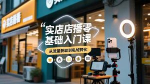实体店播零基础入门课，实体店+短视频+直播+微信生态+私域社群，从流量获取到私域转化-资源站