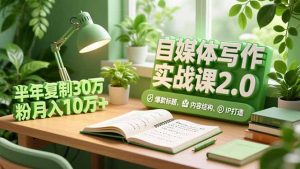自媒体写作实战课2.0，爆款标题、内容结构、IP打造，半年复制30万粉月入10万+-资源站