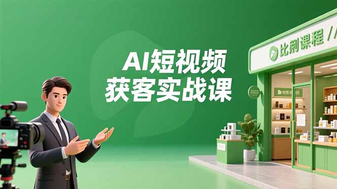 AI短视频获客实战课，数字人创作、实体行业应用、精准引流，30天获取客源月入6万+-资源站