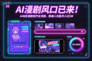 AI漫剧风口已来！AI动态漫剧创作全流程，普通人也能月入过1W-资源站