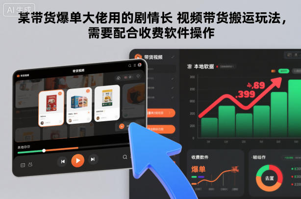 某带货爆单大佬用的剧情长视频带货搬运玩法，需要配合收费软件操作-资源站