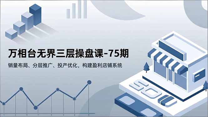 万相台无界三层操盘课-75期，销量布局、分层推广、投产优化，构建盈利店铺系统-资源站