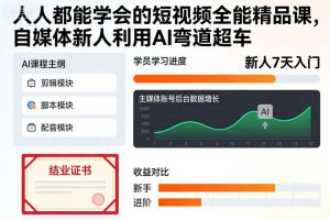人人都能学会的短视频全能精品课,自媒体新人利用AI弯道超车-资源站