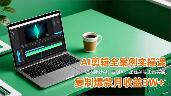 AI剪辑全案例实操课，融入即梦AI、豆包AI、星绘AI等工具实操，复制爆款月收益3W+-资源站