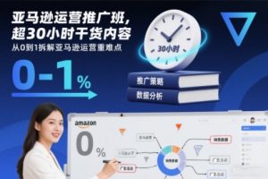 亚马逊运营推广班，超30小时干货内容，从0到1拆解亚马逊运营重难点-资源站