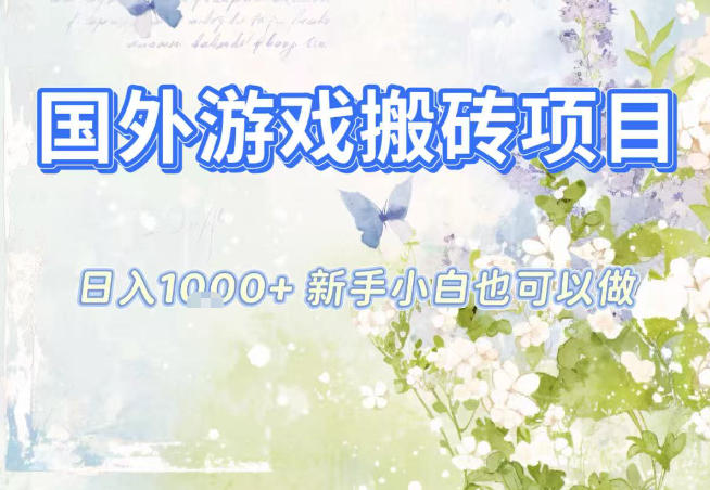 国外游戏全自动搬砖项目，日入10张，新手小白也可做，项目红利期，先搞先吃肉【揭秘】-资源站