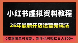 小红书虚拟资料项目:最新搜索流变现玩法,0成本简单可复制,一人多店打法,新手日入800+-资源站